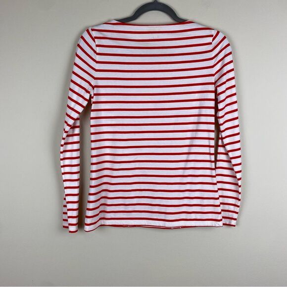 Boden striped top with ruffle detail size 4 - Picture 2 of 4